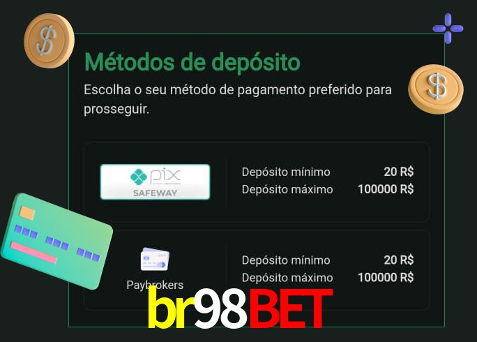 O cassino br98bet oferece uma grande variedade de métodos de pagamento